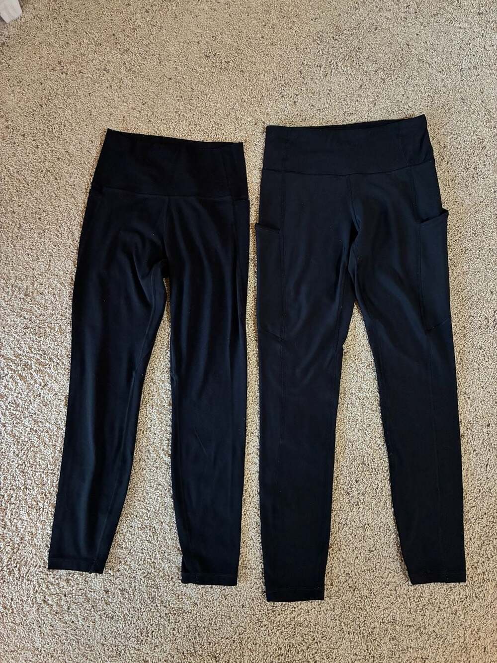 CRZ YOGA Fleece Lined Leggings with Pockets Black Size S